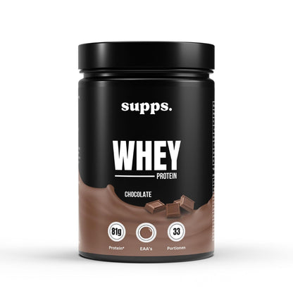 Whey Protein Chocolate – Eiweißpulver mit 98 % Molkeneiweiß für Muskelaufbau, Fettverbrennung und Hautstraffung, cremiger Schokoladengeschmack